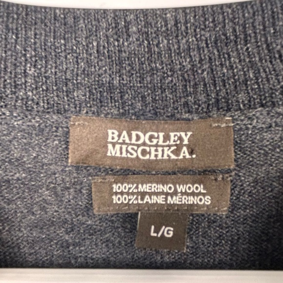 Badgley Mischka Merino Wool Sweater Large Dark Gray - Picture 3 of 9